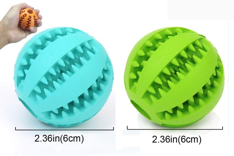 Sunglow 2 Pack Dog Toy Ball - Nontoxic Bite Resistant Teething Toys for Small/Medium/Large Dog and Puppy Cat, Dog Pet Food Treat Feeder Chew Tooth Cleaning Exercise Game IQ Training - Image 2